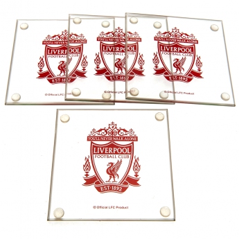 FC Liverpool set podtáciek 4pk glass coaster set