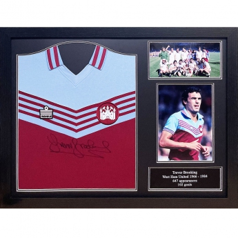 Legendy zarámovaný dres West Ham United FC 1980 Brooking Signed Shirt (Framed)