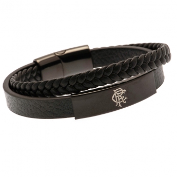 FC Rangers náramok Black IP Leather Bracelet