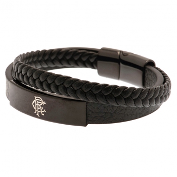 FC Rangers náramok Black IP Leather Bracelet