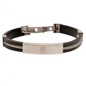 FC Rangers náramok Silver Inlay Silicone Bracelet