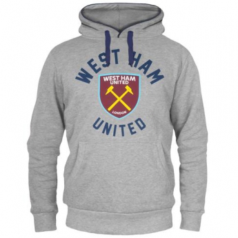 West Ham United pánska mikina s kapucňou graphic grey