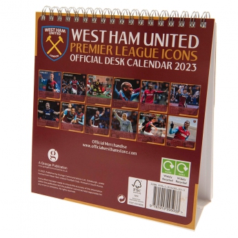 West Ham United kalendár Desktop Calendar 2023