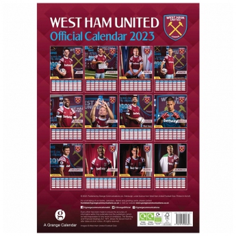 West Ham United kalendár A3 Calendar 2023