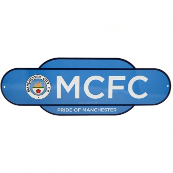 Manchester City ceduľa na stenu Colour Retro Sign