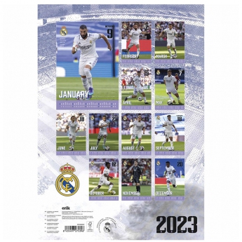 Real Madrid kalendár A3 Calendar 2023