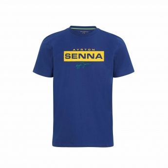 Ayrton Senna pánske tričko Signature Logo navy 2021