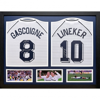 Legendy zarámované dresy Tottenham Hotspur 1991 Lineker & Gascoigne Signed Shirts (Dual Framed)