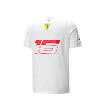 Ferrari pánske tričko Charles Leclerc SE White F1 Team 2023