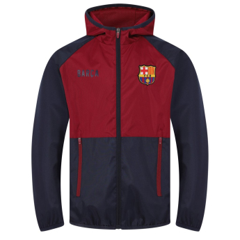 FC Barcelona pánska bunda s kapucňou shower navy red