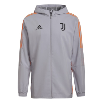 Juventus Torino pánska bunda s kapucňou presentation grey