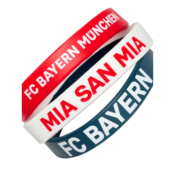 Bayern Mníchov 3pack gumový náramok blue red white