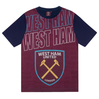 West Ham United detské pyžamo Text claret