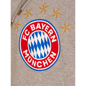 Bayern Mníchov pánska mikina s kapucňou Logo grey