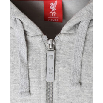 FC Liverpool detská mikina s kapucňou Zip grey