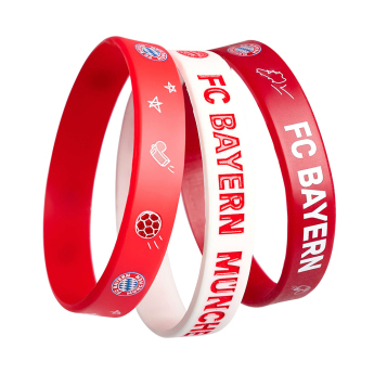 Bayern Mníchov 3pack gumový náramok KIDS red white