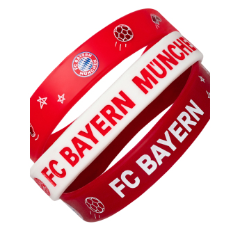 Bayern Mníchov 3pack gumový náramok KIDS red white