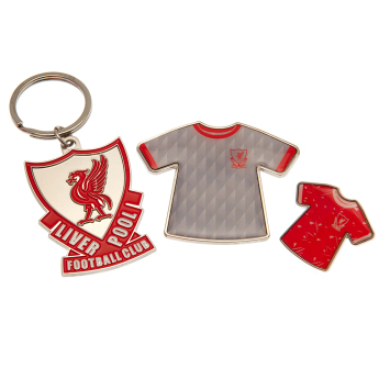FC Liverpool darčekový set Badge, Keyring and Magnet Set