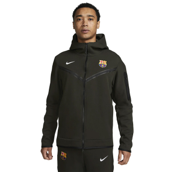FC Barcelona pánska mikina s kapucňou Tech Fleece khaki