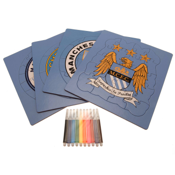 Manchester City detské puzzle Colour-In Crest