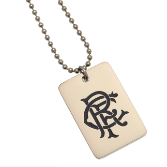 FC Rangers psia známka na krk Enamel Crest Dog Tag & Chain