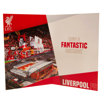 FC Liverpool narodeninová pohľadnica so samolepkami Have a Fantastic Birthday