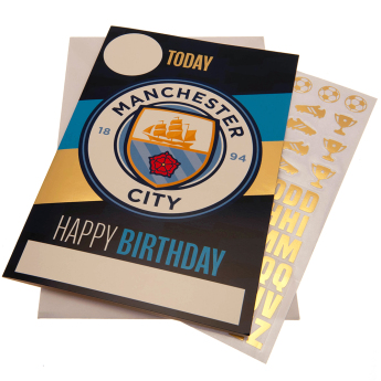 Manchester City narodeninová pohľadnica so samolepkami Hope you have a brilliant day