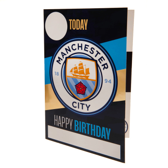 Manchester City narodeninová pohľadnica so samolepkami Hope you have a brilliant day