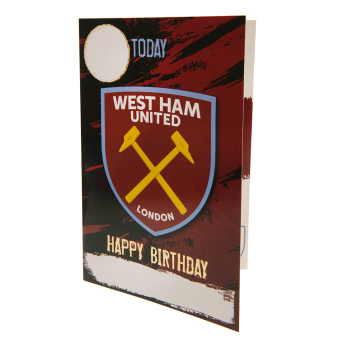 West Ham United narodeninová pohľadnica so samolepkami Have a fantastic birthday