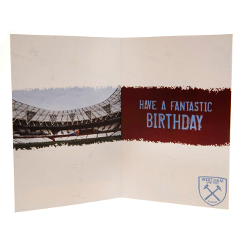 West Ham United narodeninová pohľadnica so samolepkami Have a fantastic birthday