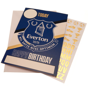FC Everton narodeninová pohľadnica so samolepkami Have a fantastic Birthday