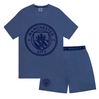 Manchester City pánske pyžamo Short Blue Marl