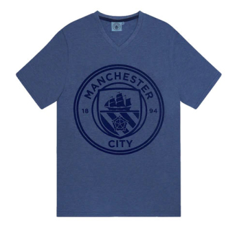 Manchester City pánske pyžamo Short Blue Marl