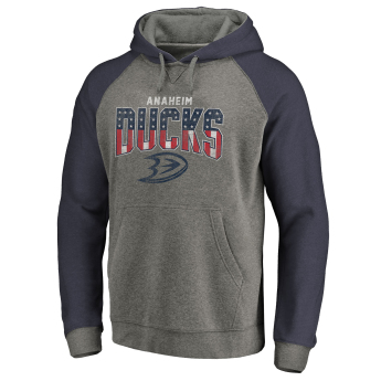 Anaheim Ducks pánska mikina s kapucňou grey Freedom Tri-Blend Raglan