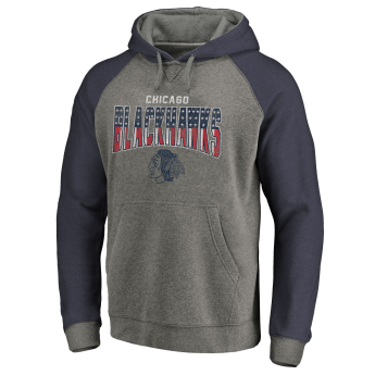 Chicago Blackhawks pánska mikina s kapucňou grey Freedom Tri-Blend Raglan