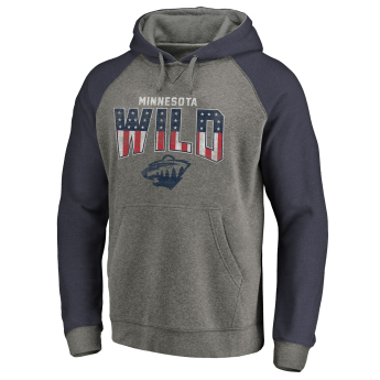 Minnesota Wild pánska mikina s kapucňou grey Freedom Tri-Blend Raglan