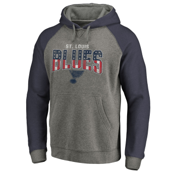 St. Louis Blues pánska mikina s kapucňou grey Freedom Tri-Blend Raglan Pullover Hoodie