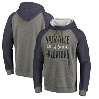 Nashville Predators pánska mikina s kapucňou grey Timeless Collection Antique Stack Tri-Blend Raglan