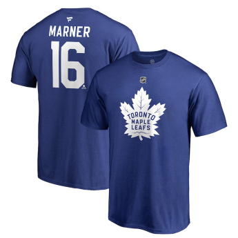 Toronto Maple Leafs pánske tričko blue #16 Mitch Marner Stack Logo Name & Number