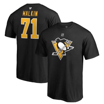 Pittsburgh Penguins pánske tričko black #71 Evgeni Malkin Stack Logo Name & Number