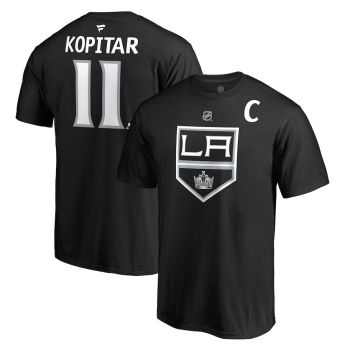 Los Angeles Kings pánske tričko black #11 Anze Kopitar Stack Logo Name & Number