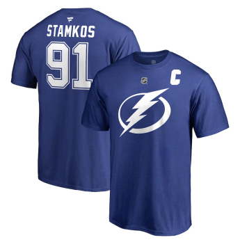 Tampa Bay Lightning pánske tričko blue #91 Steven Stamkos Stack Logo Name & Number