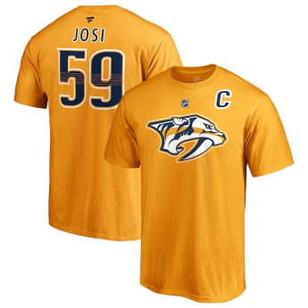 Nashville Predators pánske tričko yellow #59 Roman Josi Stack Logo Name & Number