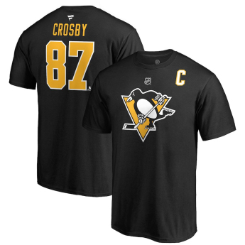 Pittsburgh Penguins pánske tričko black Sidney Crosby Stack Logo Name & Number