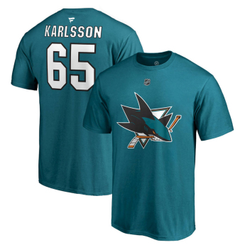 San Jose Sharks pánske tričko Erik Karlsson #65 Stack Logo Name & Number