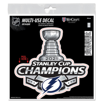 Tampa Bay Lightning samolepka 2021 Stanley Cup Champions 6´´ x 6´´ Repositionable Decal