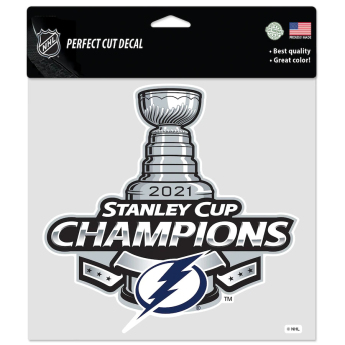 Tampa Bay Lightning samolepka 2021 Stanley Cup Champions 8´´ x 8´´ Perfect-Cut Decal