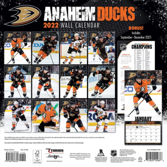 Anaheim Ducks kalendár 2022 wall calendar
