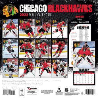 Chicago Blackhawks kalendár 2022 wall calendar
