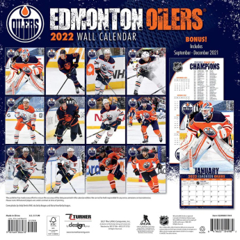 Edmonton Oilers kalendár 2022 wall calendar